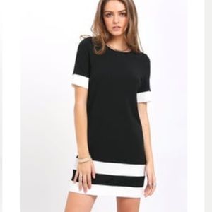 Black Dress with White Stripes